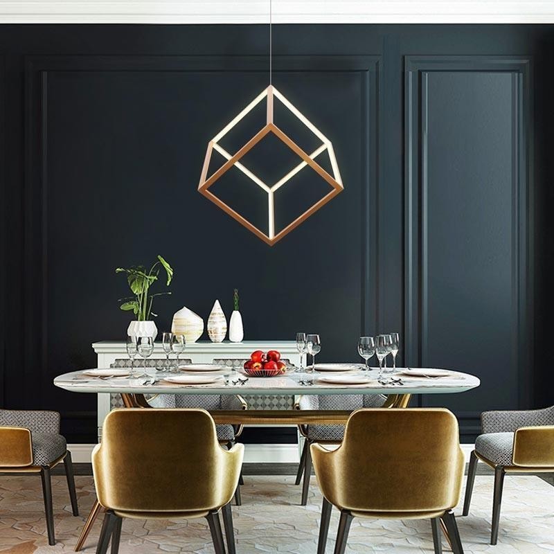 Postmoderné závesné svietidlo Geometrické zlaté závesné svetlo
