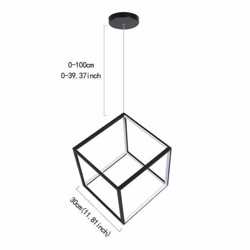 Čierna závesná lampa s geometrickou kockou LBY18069