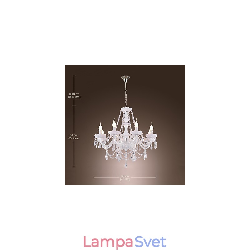 Luster White Crystal Modern Living 8 svietidiel