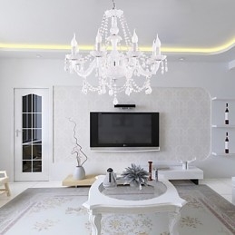 Luster White Crystal Modern Living 8 svietidiel