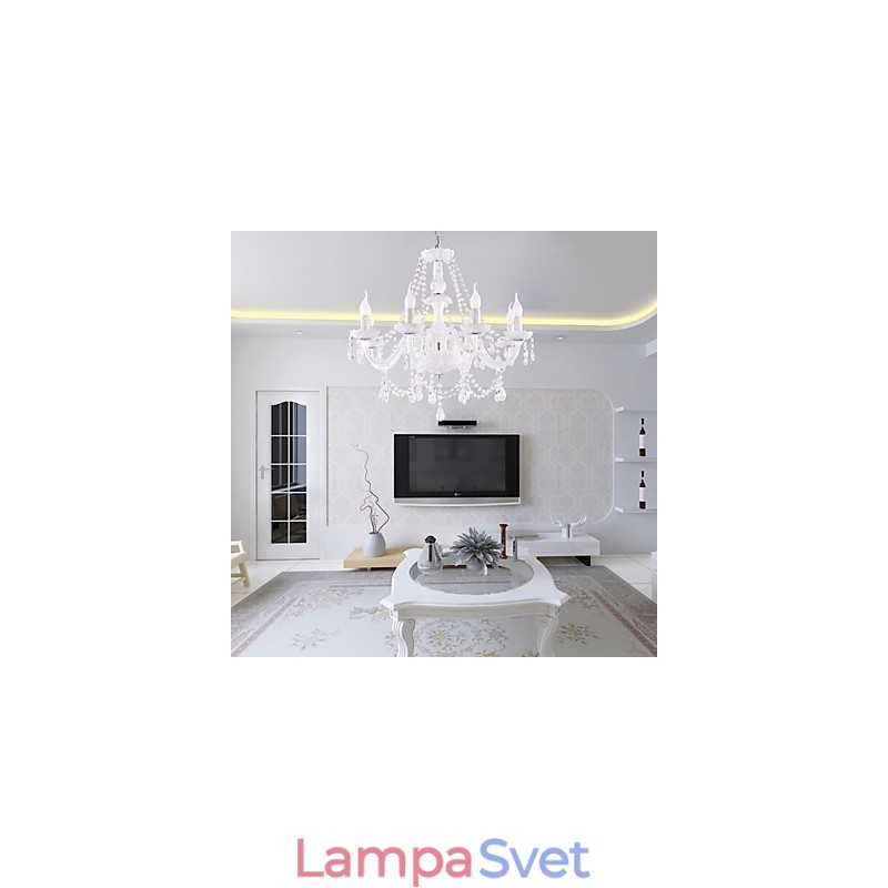 Luster White Crystal Modern Living 8 svietidiel