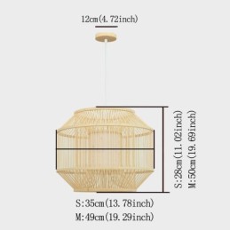 Lampáš Bambusové závesné svetlo Kreatívne japonské závesné svetlo