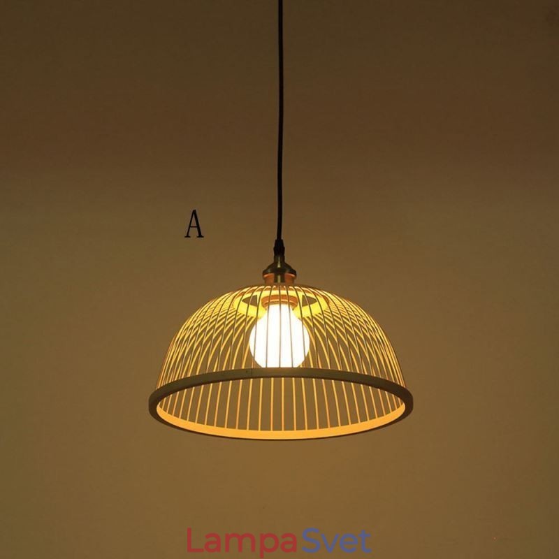 Dome Bamboo Pendant Light Ručne tkané prívesné svetlo