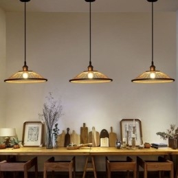 Dome Bamboo Pendant Light Ručne tkané prívesné svetlo
