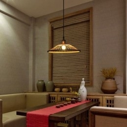 Dome Bamboo Pendant Light Ručne tkané prívesné svetlo
