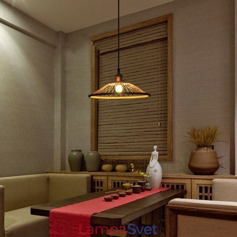 Dome Bamboo Pendant Light Ručne tkané prívesné svetlo