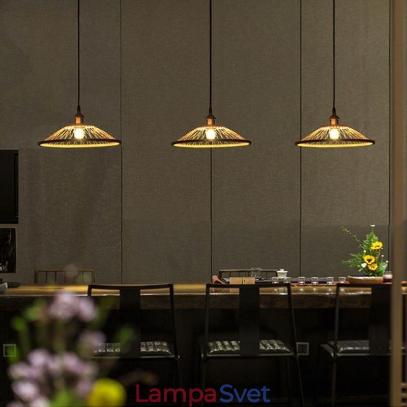 Dome Bamboo Pendant Light Ručne tkané prívesné svetlo