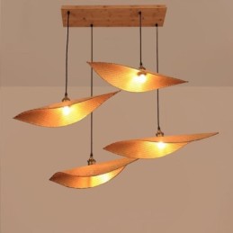 Creative Leaf Pendant Light Súčasné bambusové závesné svetlo Osvetlenie čajovne