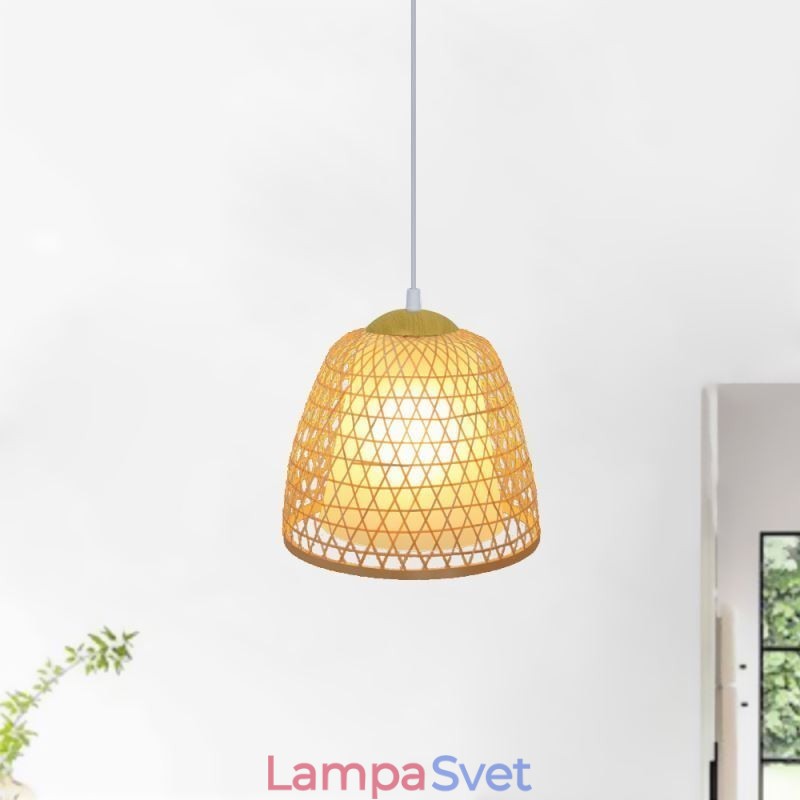 Bambusové závesné svietidlo Visual Comfort Dome