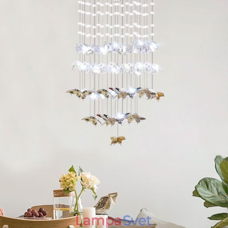 Severské závesné svietidlo Creative Butterfly Glass závesné svietidlo
