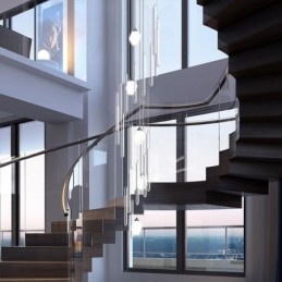 Klastrové závesné svietidlo Moderný veľký závesný krištáľový luster Duplex schodisko