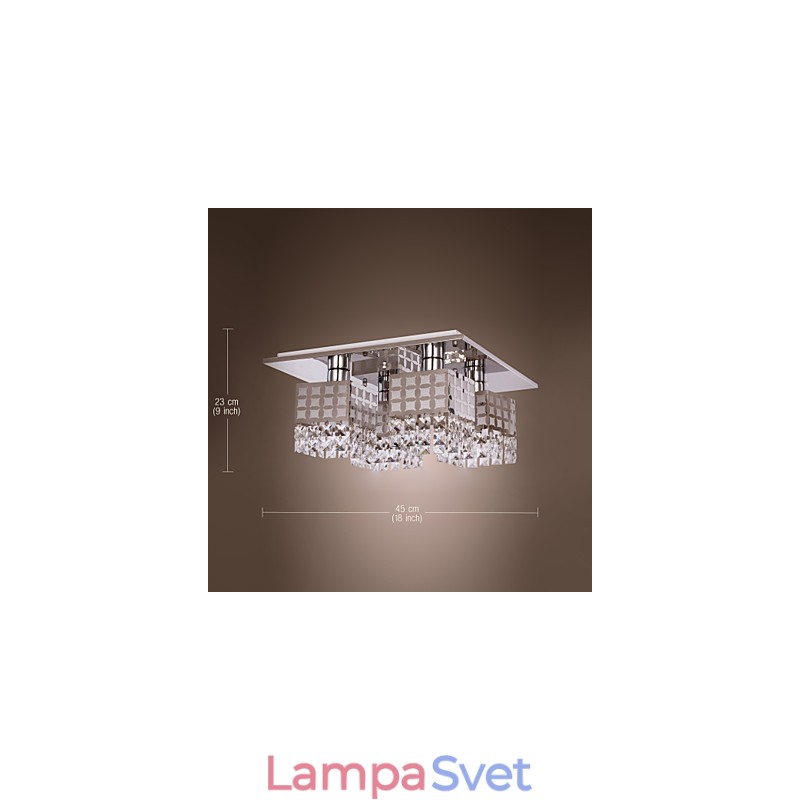 Luster Modern Crystal Stainless Living 4 Lights