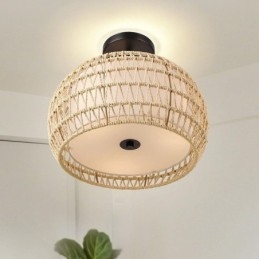 Papierová tkanina zapustená montáž 32 cm okrúhle tienidlo na lampu 3 svetlá