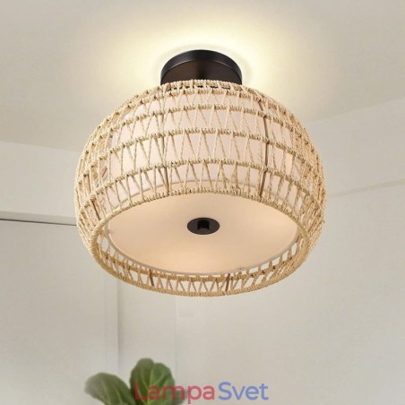 Papierová tkanina zapustená montáž 32 cm okrúhle tienidlo na lampu 3 svetlá Papierová tkanina zapustená montáž 32 cm okrúhle tienidlo na lampu 3 svetlá