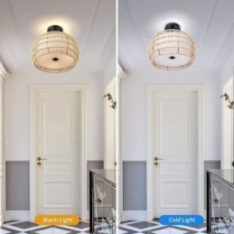 Papierová tkanina zapustená montáž 32 cm okrúhle tienidlo na lampu 3 svetlá