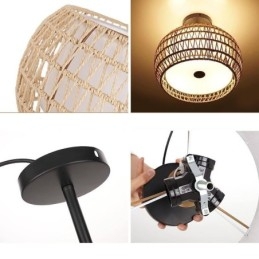 Papierová tkanina zapustená montáž 32 cm okrúhle tienidlo na lampu 3 svetlá