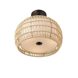 Papierová tkanina zapustená montáž 32 cm okrúhle tienidlo na lampu 3 svetlá