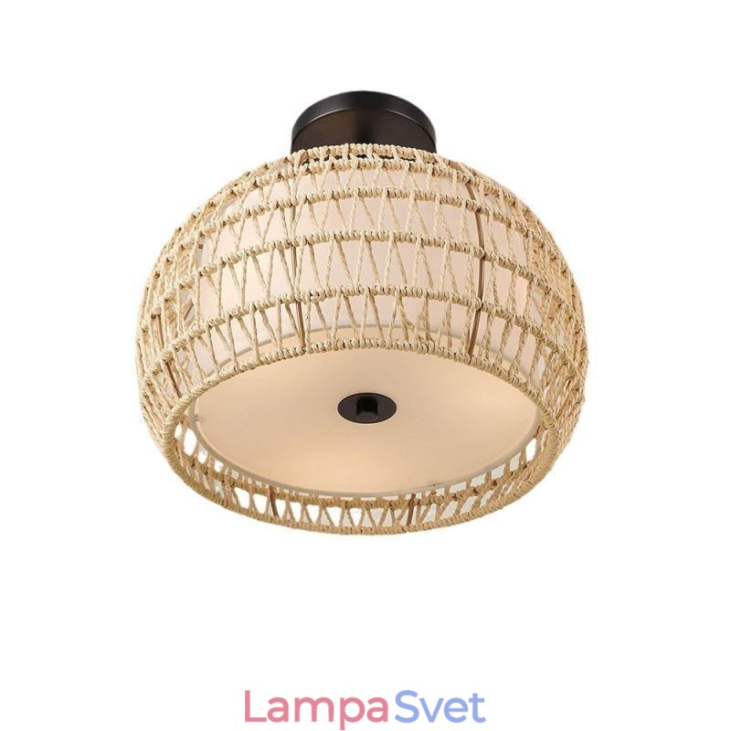 Papierová tkanina zapustená montáž 32 cm okrúhle tienidlo na lampu 3 svetlá