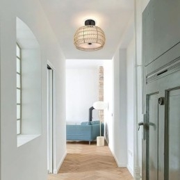Papierová tkanina zapustená montáž 32 cm okrúhle tienidlo na lampu 3 svetlá