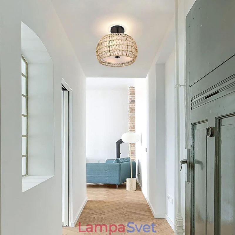Papierová tkanina zapustená montáž 32 cm okrúhle tienidlo na lampu 3 svetlá