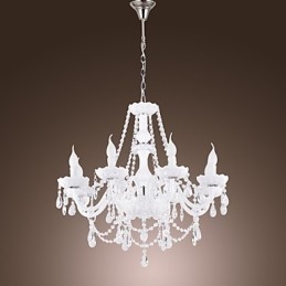 Luster White Crystal Modern Living 8 svietidiel