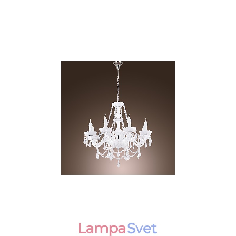 Luster White Crystal Modern Living 8 svietidiel