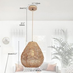 Severské retro stropné svetlo prírodné papierové lano ručne tkané tienidlo na lampu