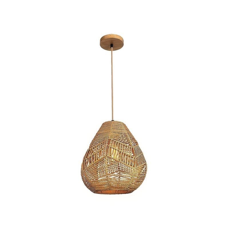 Severské retro stropné svetlo prírodné papierové lano ručne tkané tienidlo na lampu