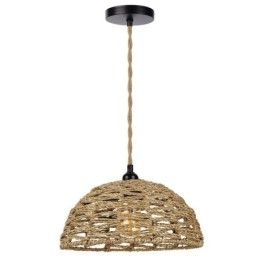 Vidiecky retro prívesok svetlo ručne tkaný papierový povraz tienidlo 30 cm