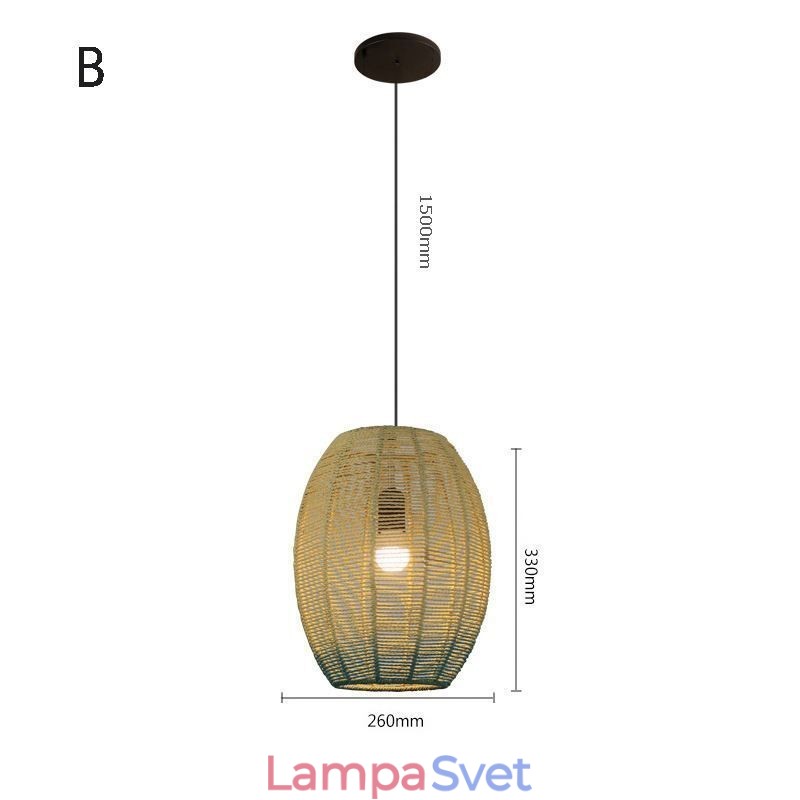 Závesné svetlo z papierového lana Country Retro Gradient Blue Stropná lampa