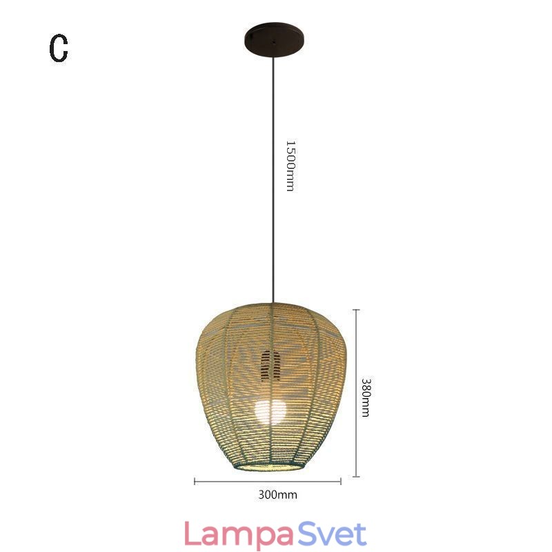 Závesné svetlo z papierového lana Country Retro Gradient Blue Stropná lampa