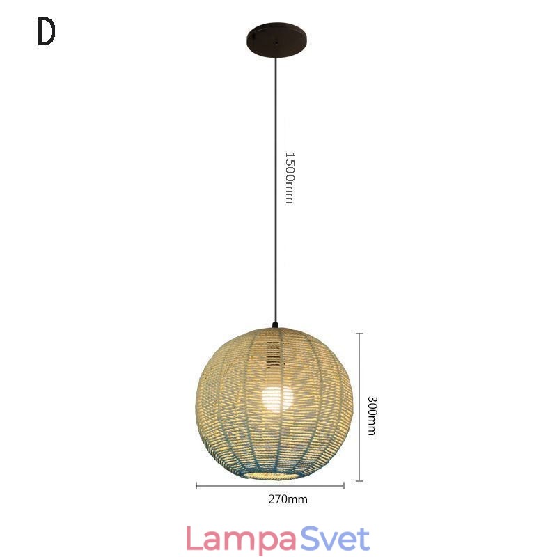 Závesné svetlo z papierového lana Country Retro Gradient Blue Stropná lampa