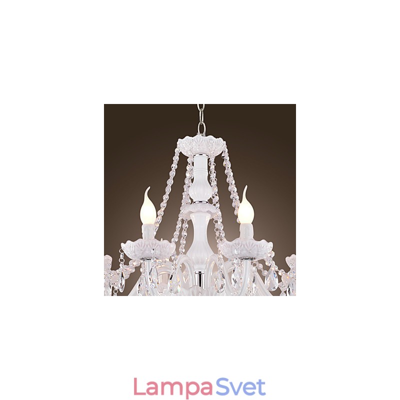 Luster White Crystal Modern Living 8 svietidiel