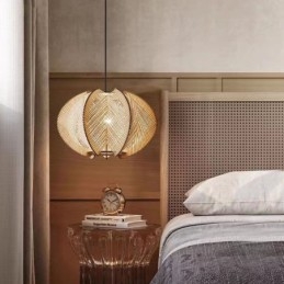 Severské závesné svietidlo Retro štýl Wabi Sabi Ručne vyrábané stropné svietidlo z masívneho dreva