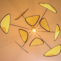 Závesné ľahké prírodné jednoduché ručne tkané stropné svietidlo