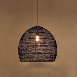 Ručne tkaný prívesok Light Ratan Závesné Light Farmhouse
