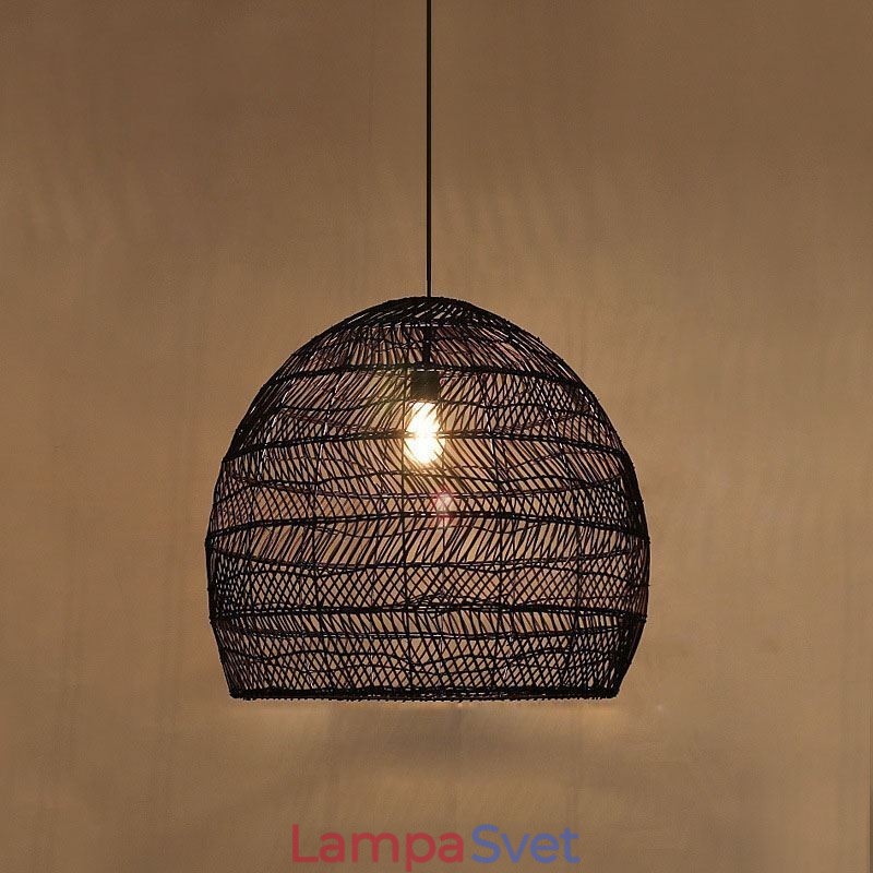 Ručne tkaný prívesok Light Ratan Závesné Light Farmhouse
