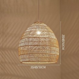 Ručne tkaný prívesok Light Ratan Závesné Light Farmhouse