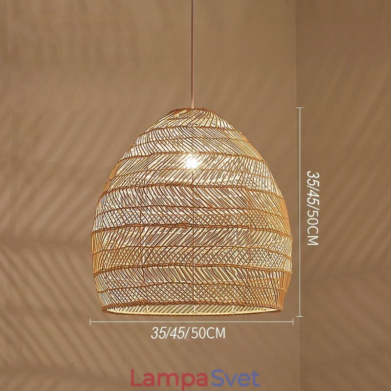 Ručne tkaný prívesok Light Ratan Závesné Light Farmhouse