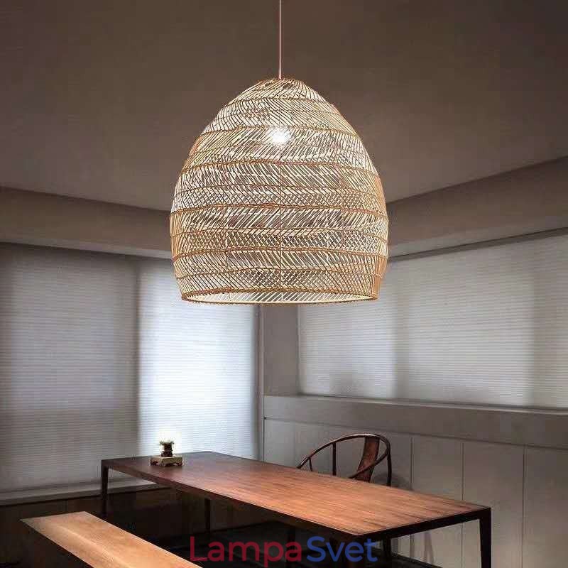 Ručne tkaný prívesok Light Ratan Závesné Light Farmhouse
