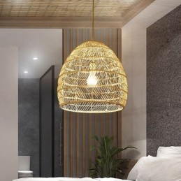 Ručne tkaný prívesok Light Ratan Závesné Light Farmhouse