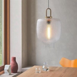 Závesné svietidlo z matného skla Moderné minimalistické kované stropné svietidlo