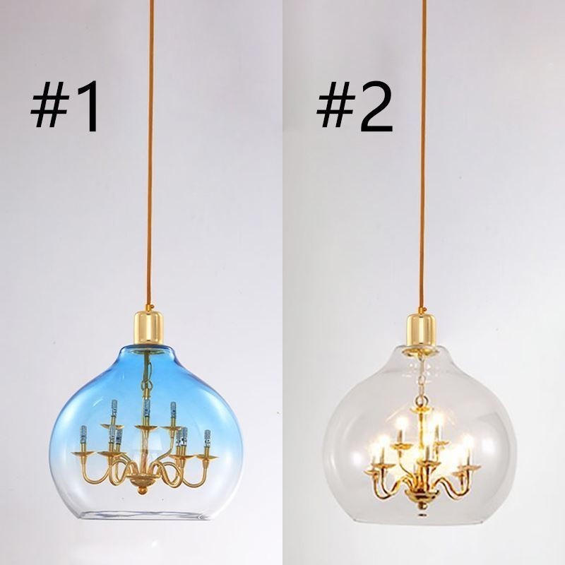 Sklenené závesné svietidlo Moderné minimalistické kované stropné svietidlo 9 svetiel