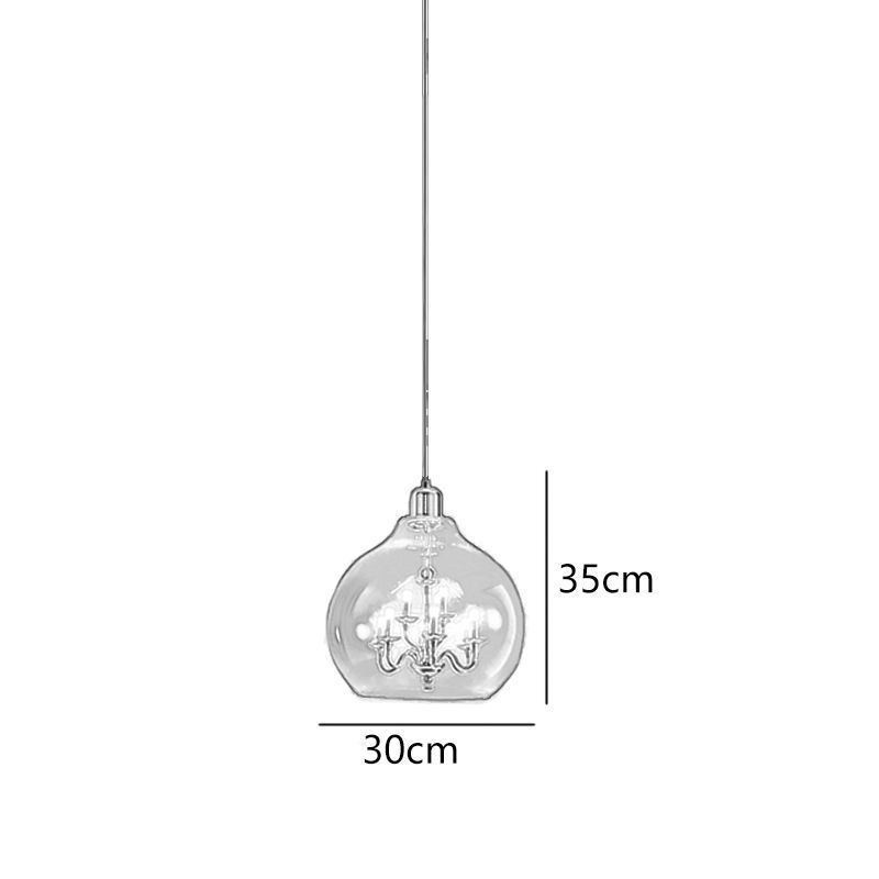 Sklenené závesné svietidlo Moderné minimalistické kované stropné svietidlo 9 svetiel
