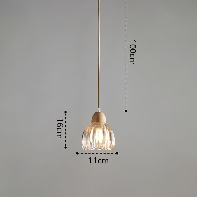 Sklenené závesné svetlo Retro Pastoračný štýl Ostrovný strop Svetlá kaučuková drevená dekoratívna lampa