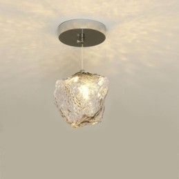 Sklenené závesné svietidlo Retro dekoratívna lampa Tienidlo v tvare kocky ľadu