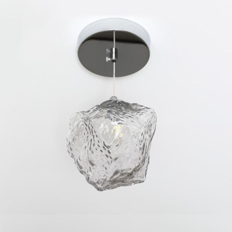 Sklenené závesné svietidlo Retro dekoratívna lampa Tienidlo v tvare kocky ľadu