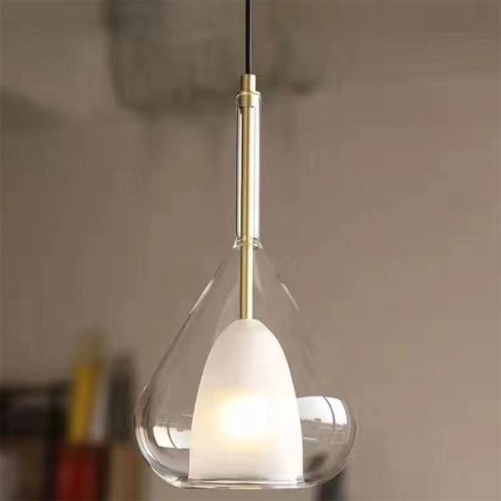 Závesné svietidlo Moderné minimalistické dvojité sklenené stropné svietidlá Závesné svietidlo Moderné minimalistické dvojité sklenené stropné svietidlá