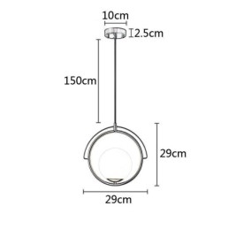 Závesná domáca lampa so sklenenou guľou