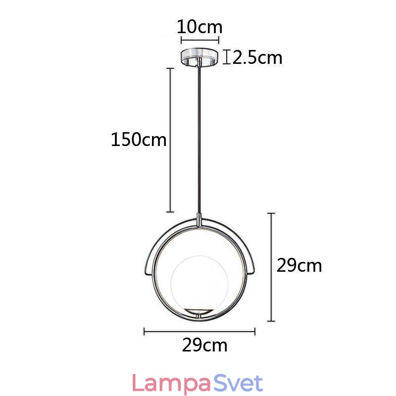 Závesná domáca lampa so sklenenou guľou